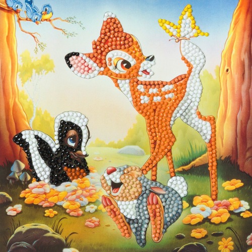 Craft Buddy Pohľadnica Bambi a priatelia Disney vykladanie z diamantov