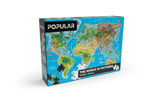 Popular Puzzle Mapa sveta 160 Popular (puzzle v angličtine)