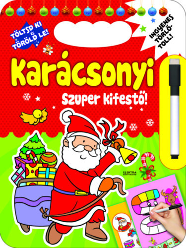 Karácsonyi szuper kifestő - Töltsd ki és töröld le!