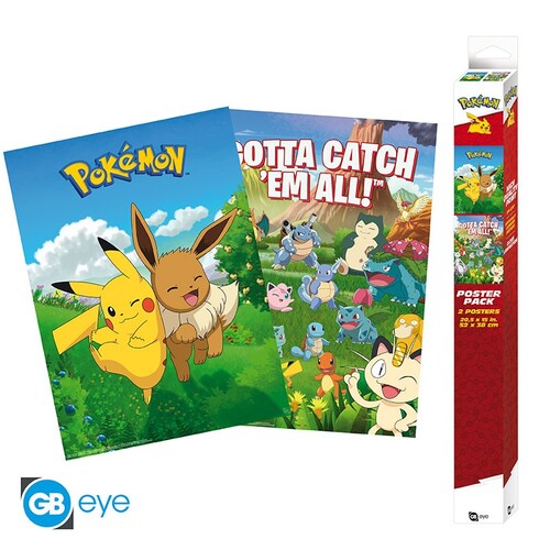 Sada plagátov POKÉMON: Environments (2 plagáty po 52x38cm)