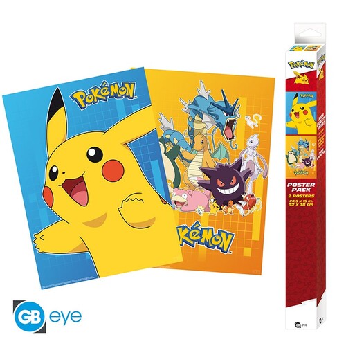 Sada plagátov POKÉMON: Colourful Characters  (2 plagáty po 52x38cm)