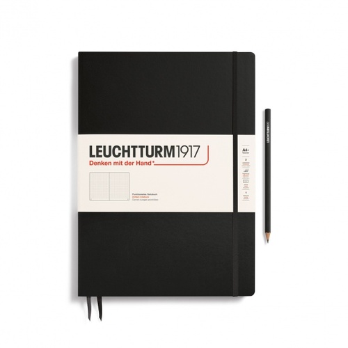 Zápisník LEUCHTTURM1917 Master Slim (A4+) Black, 123 p., bodkovaný