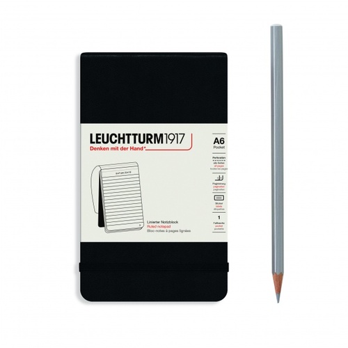 Zápisník LEUCHTTURM1917 Pocket (A6), Black 184 p., riadkovaný