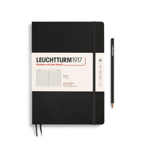 Zápisník LEUCHTTURM1917 Softcover Composition (B5) Black, 123 p., riadkovaný