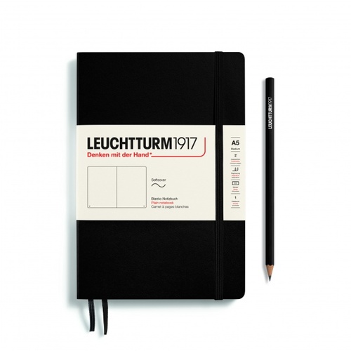 Zápisník LEUCHTTURM1917 Softcover Medium (A5) Black, 123 p., čistý