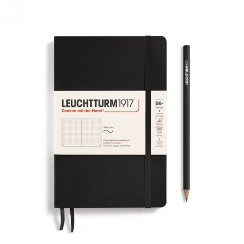 Zápisník LEUCHTTURM1917 Softcover paperback (B6+) Black, 123 p., bodkovaný