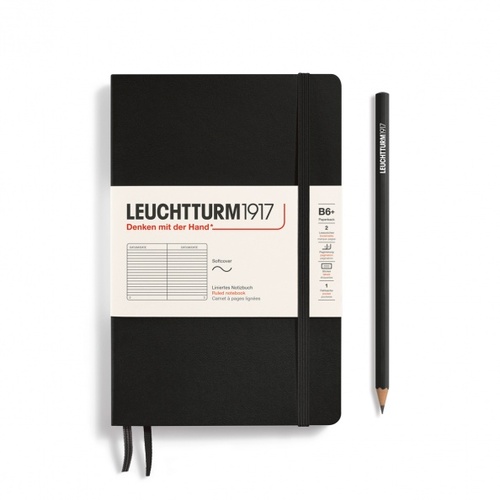 Zápisník LEUCHTTURM1917 Softcover paperback (B6+) Black, 123 p., riadkovaný