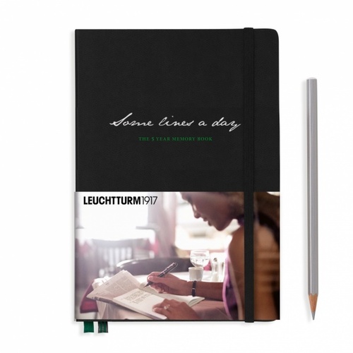 Päťročný denník LEUCHTTURM1917 Some Lines A Day Black, 80 g/m2 papier
