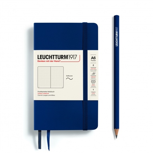 Zápisník LEUCHTTURM1917 Softcover Pocket (A6) Navy, 123 p., bodkovaný