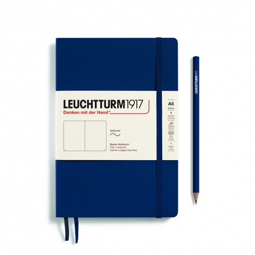 Zápisník LEUCHTTURM1917 Softcover Medium (A5) Navy, 123 p., čistý