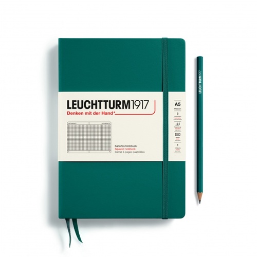 Zápisník LEUCHTTURM1917 Medium (A5) Pacific Green, 251 p., štvorcový