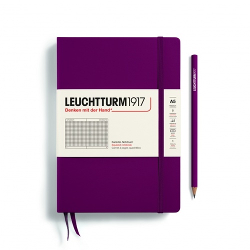 Zápisník LEUCHTTURM1917 Medium (A5) Port Red, 251 p., štvorcový