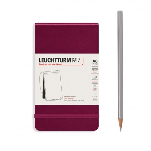Zápisník LEUCHTTURM1917 Pocket (A6), Port Red 184 p., čistý