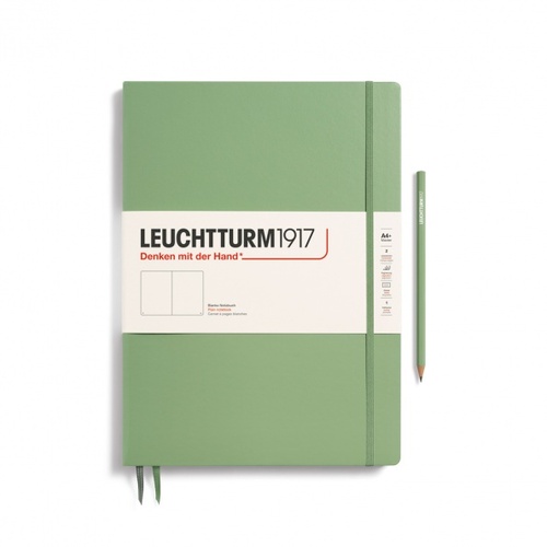 Zápisník LEUCHTTURM1917 Master Slim (A4+) Sage, 123 p., čistý