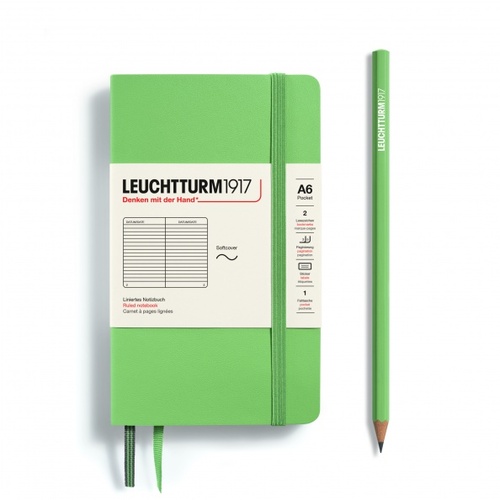 Zápisník LEUCHTTURM1917 Softcover Pocket (A6) Sage, 123 p., riadkovaný