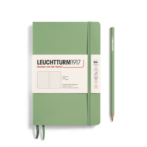 Zápisník LEUCHTTURM1917 Softcover paperback (B6+) Sage, 123 p., bodkovaný
