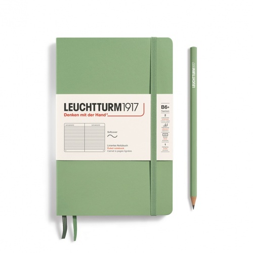 Zápisník LEUCHTTURM1917 Softcover paperback (B6+) Sage, 123 p., riadkovaný
