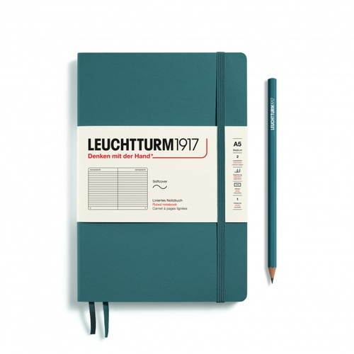 Zápisník LEUCHTTURM1917 Softcover Medium (A5) Stone Blue, 123 p., riadkovaný