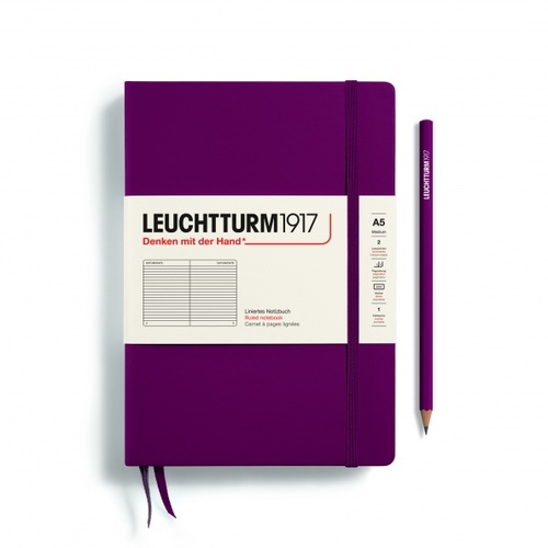 Zápisník LEUCHTTURM1917 Medium (A5) Port Red, 251 p., riadkovaný