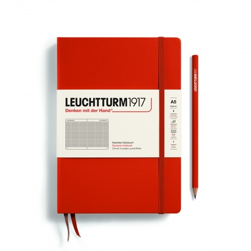 Zápisník LEUCHTTURM1917 Medium (A5) Fox Red, 251 p., štvorcový