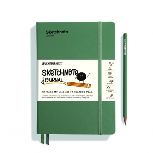 Sketchnote Journal LEUCHTTURM1917 Olive, 120 g/m2 papier, English