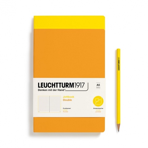 Zošit LEUCHTTURM1917 Jottbook Double, Lemon & Rising Sun, Flexcover, 80 g/m2 papier, 59 p., bodkovaný