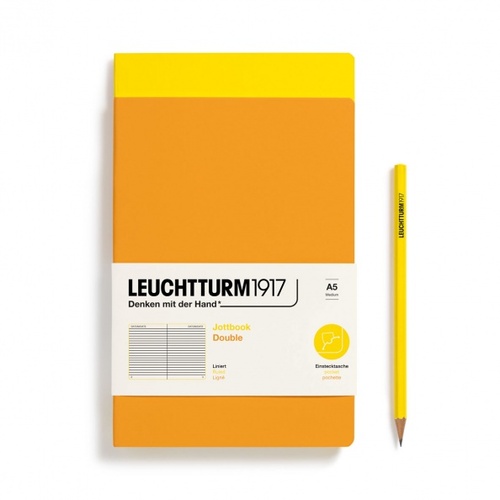 Zošit LEUCHTTURM1917 Jottbook Double, Lemon & Rising Sun, Flexcover, 80 g/m2 papier, 59 p., riadkovaný