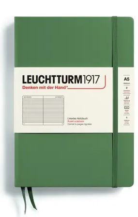 Zápisník LEUCHTTURM1917 Medium (A5) Olive, 251 p., riadkovaný