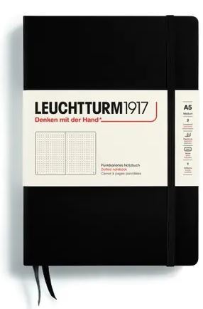 Zápisník LEUCHTTURM1917 Medium (A5) Black, 251 p., bodkovaný