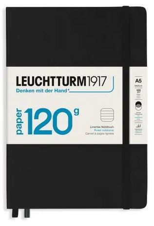 Zápisník LEUCHTTURM1917 edícia 120G Black, 203 p., riadkovaný