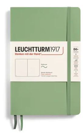Zápisník LEUCHTTURM1917 Softcover paperback (B6+) Sage, 123 p., čistý