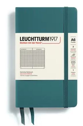 Zápisník LEUCHTTURM1917 Pocket (A6) Stone Blue, 187 p., štvorcový