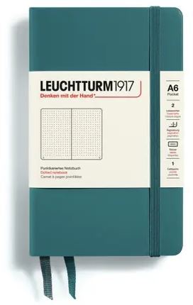 Zápisník LEUCHTTURM1917 Pocket (A6) Stone Blue, 187 p., bodkovaný