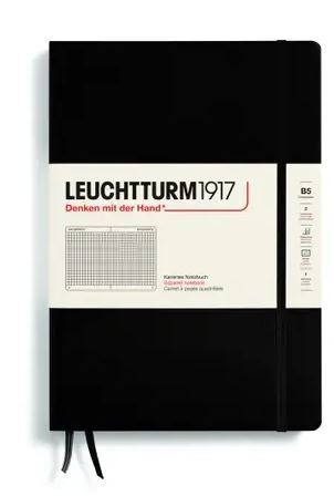 Zápisník LEUCHTTURM1917 Composition (B5), Black, 219 p., štvorcový