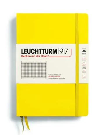 Zápisník LEUCHTTURM1917 Medium (A5) Lemon, 251 p., štvorcový