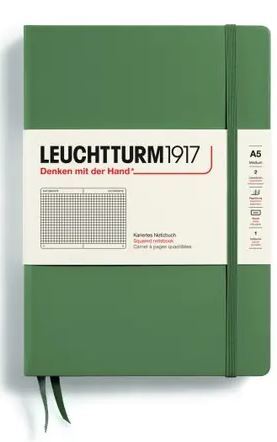 Zápisník LEUCHTTURM1917 Medium (A5) Olive, 251 p., štvorcový