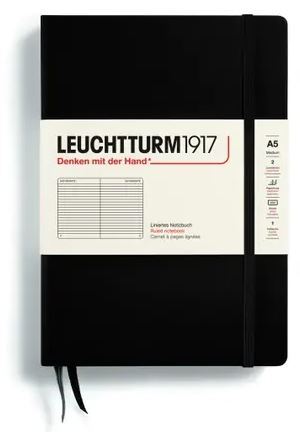 Zápisník LEUCHTTURM1917 Medium (A5) Black, 251 p., riadkovaný