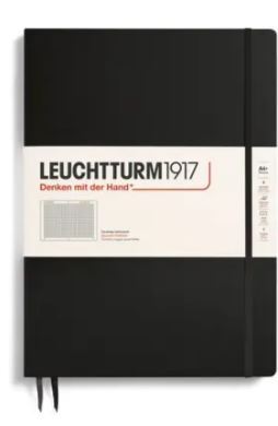 Zápisník LEUCHTTURM1917 Master Slim (A4+) Black, 123 p., štvorcový