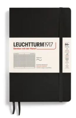 LEUCHTTURM1917 Zápisník LEUCHTTURM1917 Softcover paperback (B6+) Black, 123 p., štvorcový