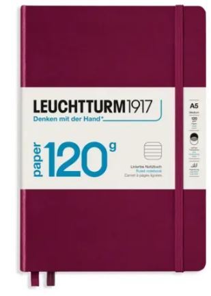 Zápisník LEUCHTTURM1917 edícia 120G Port Red, 203 p., riadkovaný