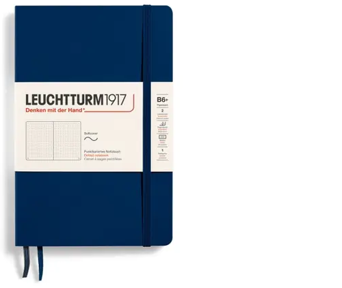 Zápisník LEUCHTTURM1917 Softcover paperback (B6+) Navy, 123 p., bodkovaný