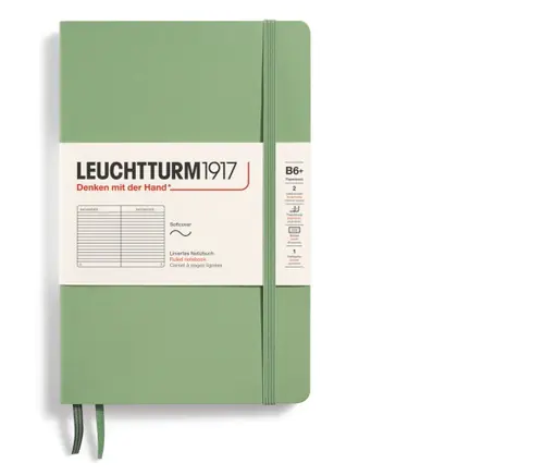 Zápisník LEUCHTTURM1917 Softcover paperback (B6+) Sage, 123 p., riadkovaný