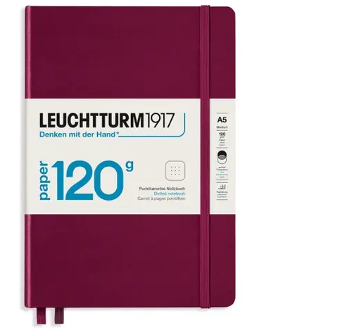Zápisník LEUCHTTURM1917 edícia 120G Port Red, 203 p., bodkovaný