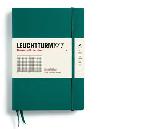 Zápisník LEUCHTTURM1917 Medium (A5) Pacific Green, 251 p., štvorcový