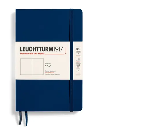 Zápisník LEUCHTTURM1917 Softcover paperback (B6+) Navy, 123 p., čistý