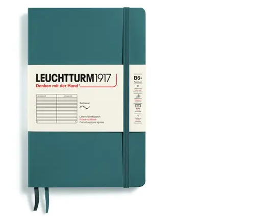 Zápisník LEUCHTTURM1917 Softcover paperback (B6+) Stone Blue, 123 p., riadkovaný
