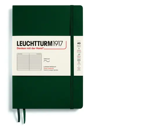 Zápisník LEUCHTTURM1917 Softcover Medium (A5) Forest Green, 123 p., riadkovaný