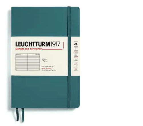 Zápisník LEUCHTTURM1917 Softcover Medium (A5) Stone Blue, 123 p., riadkovaný