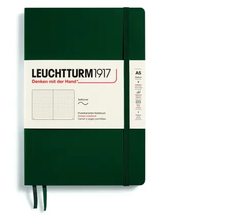 Zápisník LEUCHTTURM1917 Softcover Medium (A5) Forest Green, 123 p., bodkovaný