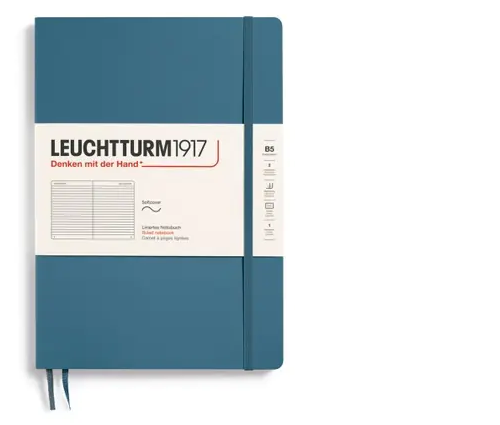 Zápisník LEUCHTTURM1917 Softcover Composition (B5) Stone Blue, 123 p., riadkovaný